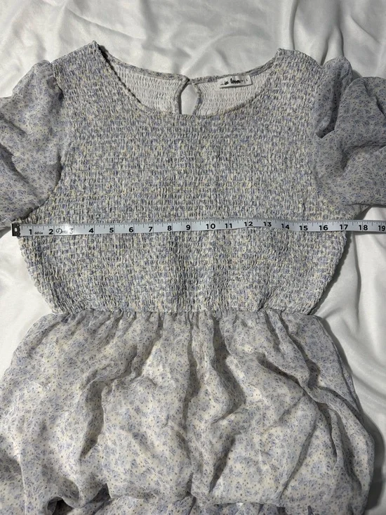 In Loom Smocked Tiered Maxi Dress – Size Large Boho Cottagecore Prairie Flowy - Picture 12 of 13